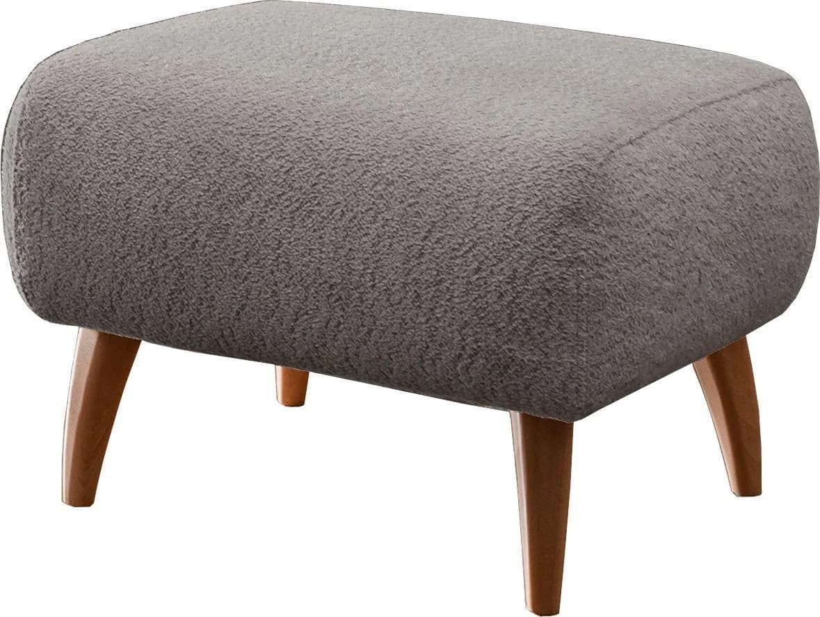 Home Affaire Hocker Baggio Grau Gepolstert mit Holzfüßen