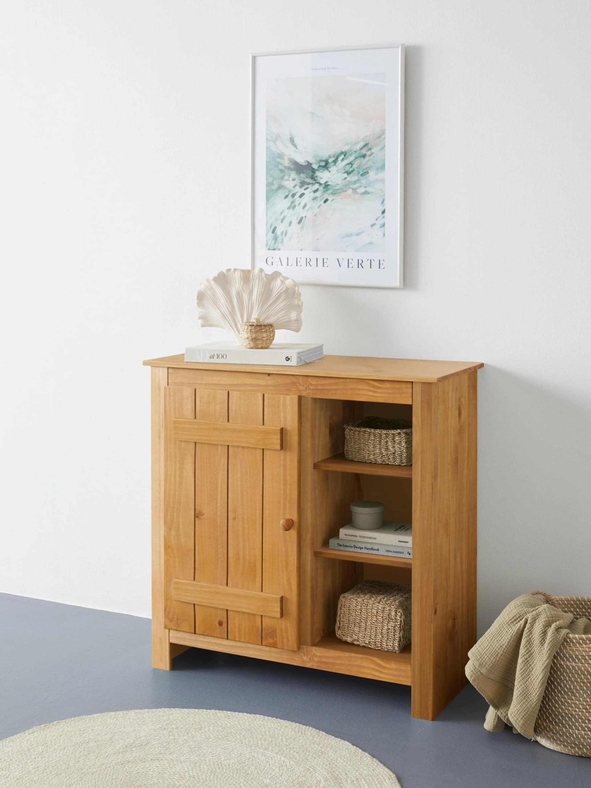 Stauraumschrank HOME AFFAIRE "Bertram" Beige Massivholz