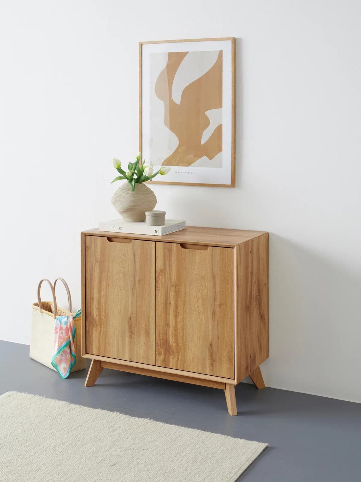 OTTO HOME Sideboard Pandrup Braun Eiche-Optik 2 Türen
