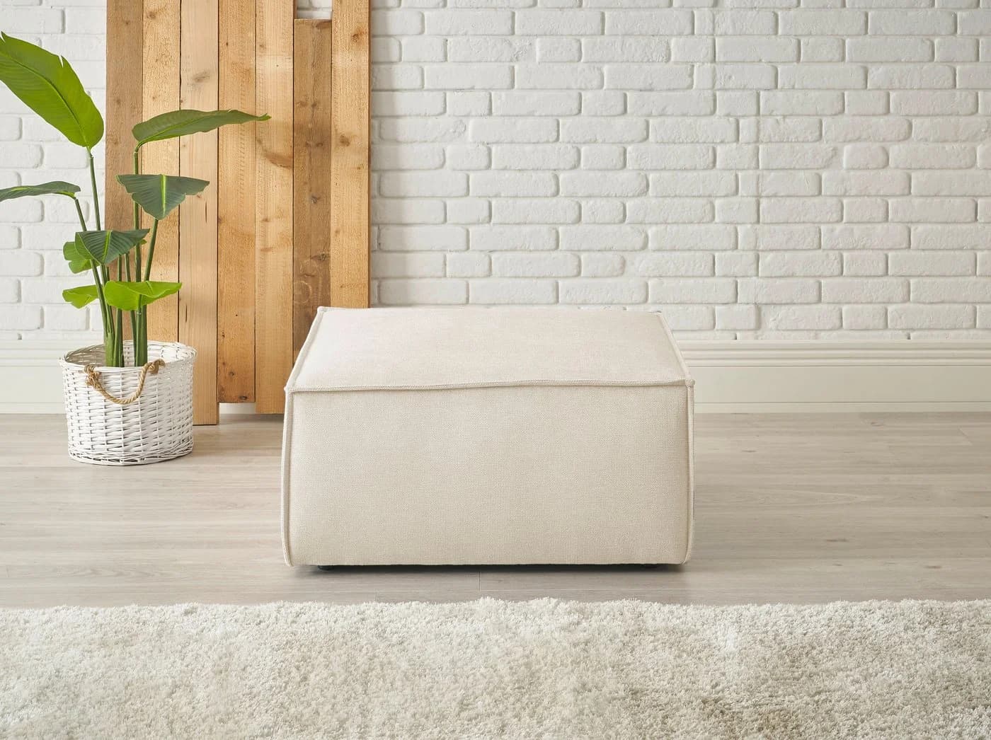 Hocker OTTO HOME Finnley Bouclé Polsterhocker Creme - Bild 2