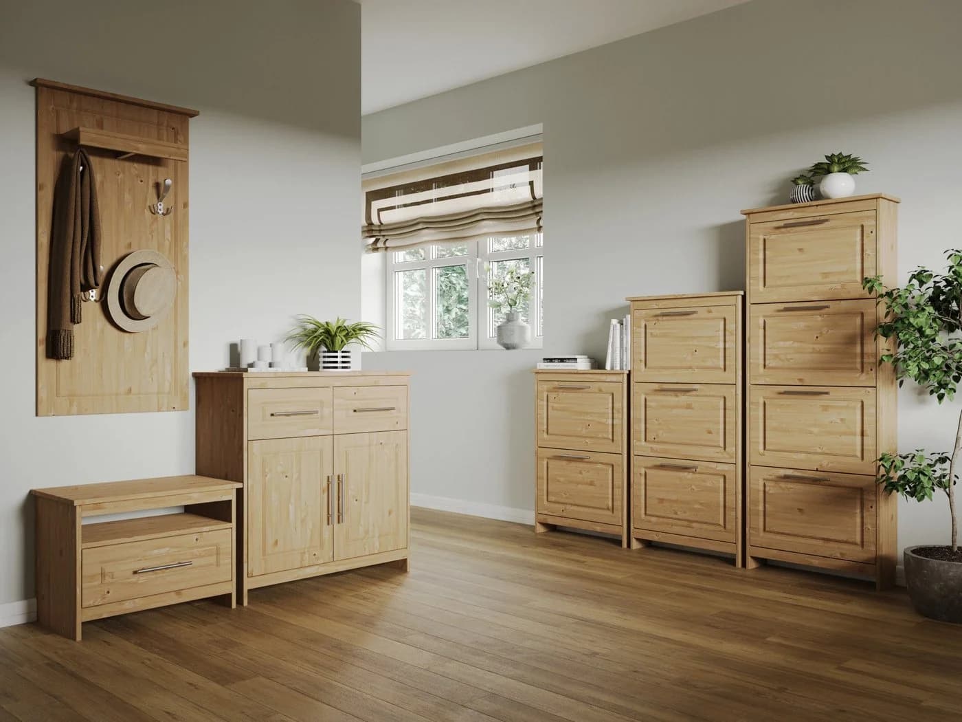 OTTO HOME Garderobenpaneel Lukas Massivholz Kiefer Beige