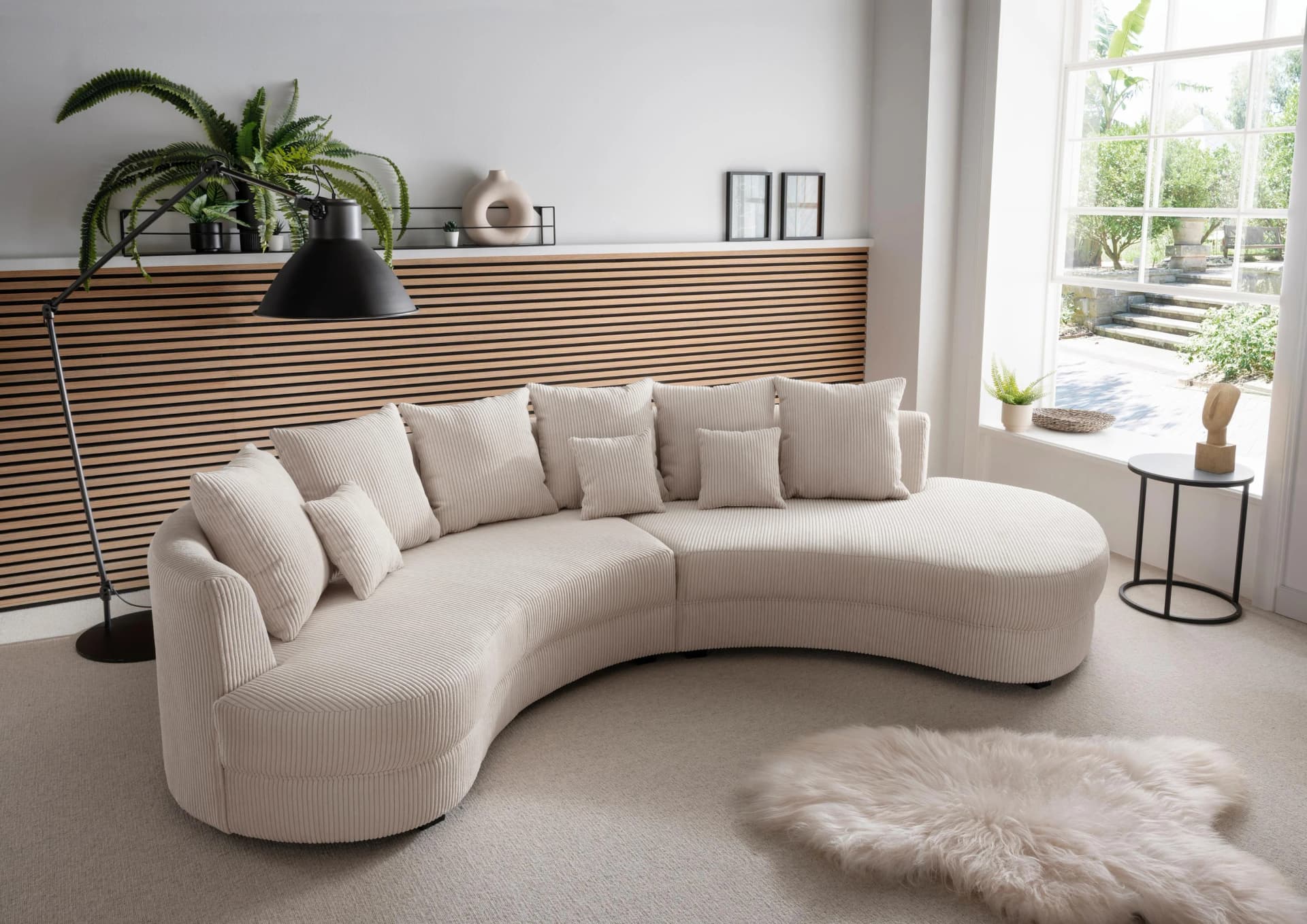 HOME AFFAIRE Ecksofa Limoncello L-Form Beige mit Ottomane
