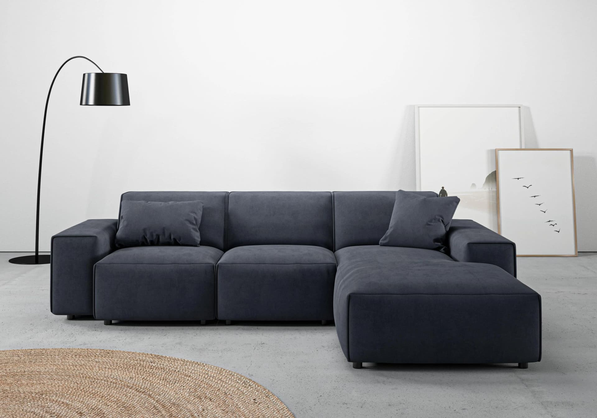 HOME AFFAIRE Ecksofa Glimminge L-Form Dunkelblau Easy Care