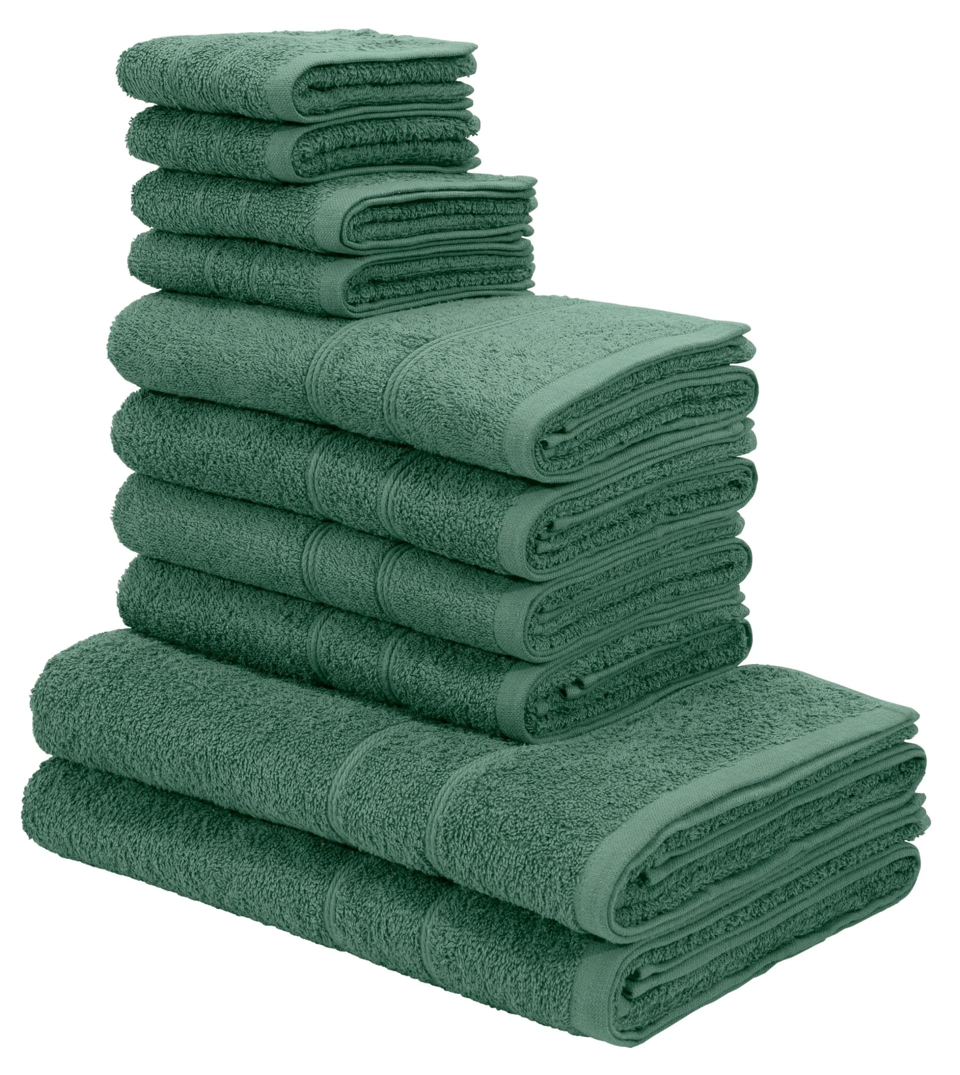 OTTO home Handtuch Set Inga 10-tlg. Dunkelgrün Baumwolle - Bild 5