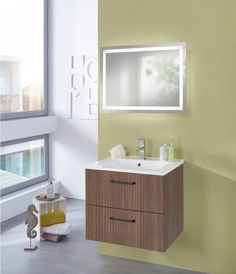 welltime Waschtisch Trento 60 cm mit Keramikbecken und 2 Schubladen