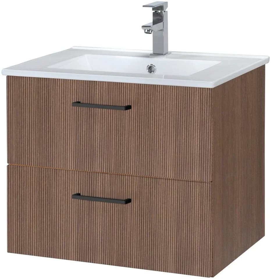 welltime Waschtisch Trento 60 cm mit Keramikbecken und 2 Schubladen - Bild 2
