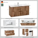 welltime Waschtisch Trento 100 cm mit Keramikbecken und 2 Schubladen Bild 3