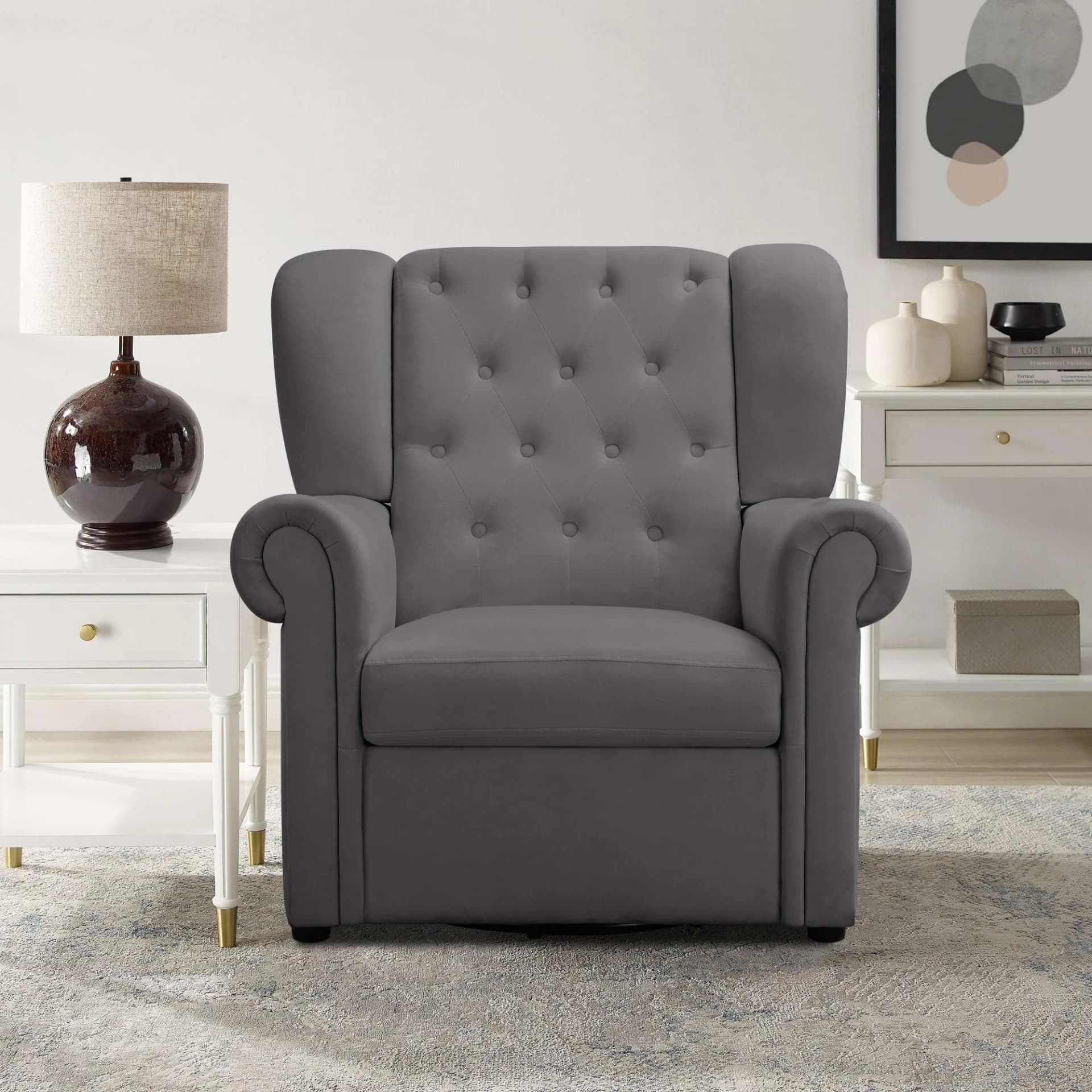 HOME AFFAIRE Relaxsessel Lillyse Grau mit Dreh- und Schaukelfunktion