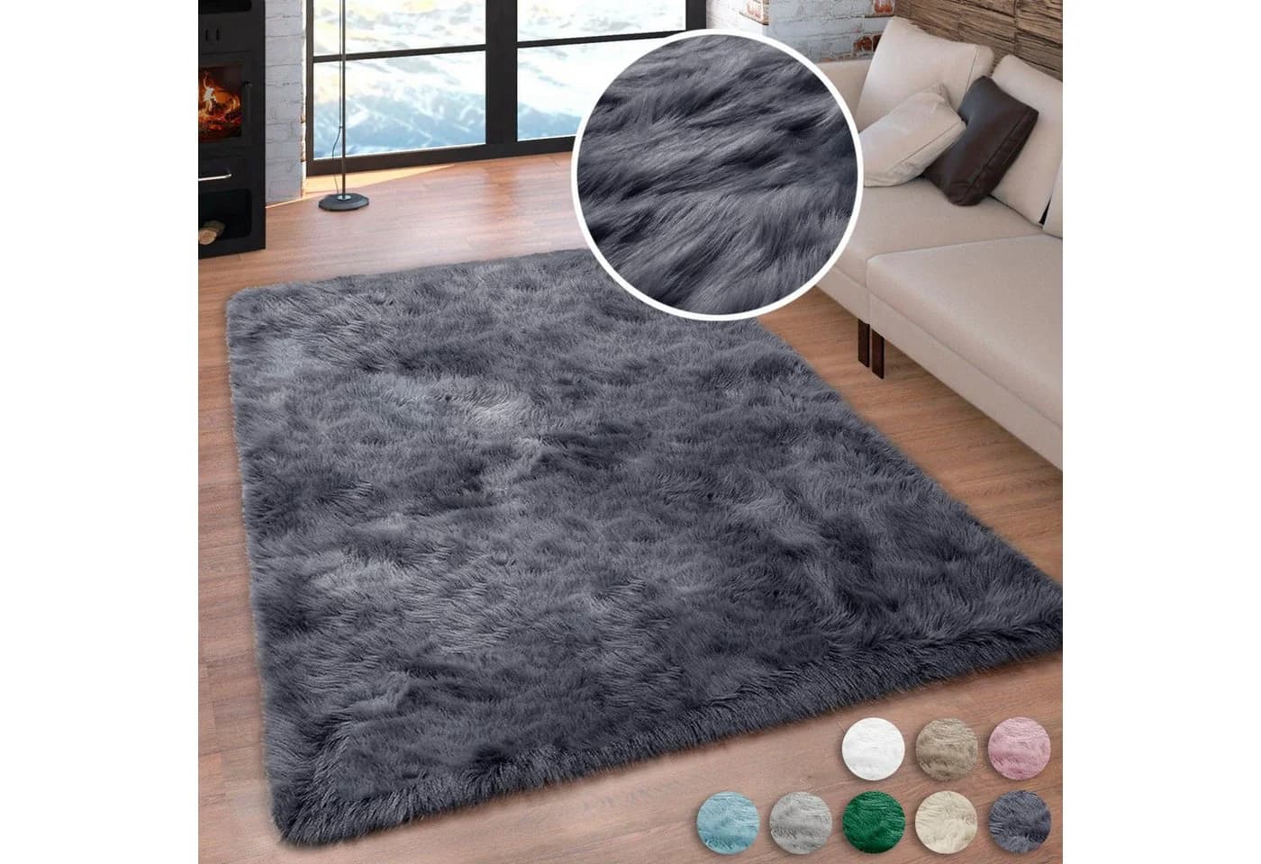 OTTO HOME Hochflor-Teppich Valeria Anthrazit Kuschelig - Bild 2