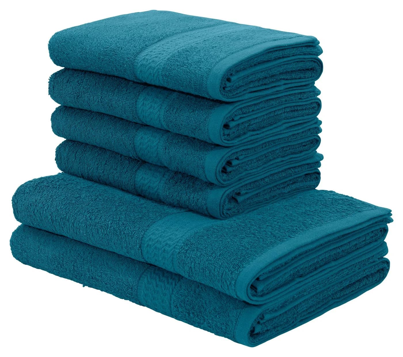 OTTO home Handtuch Set Juna 6-tlg. Walkfrottee Baumwolle Blau - Bild 2