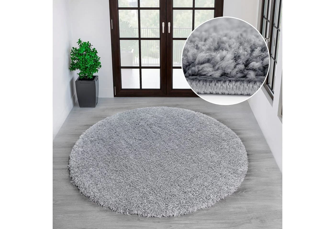 OTTO HOME Shaggy 30 Teppich Rund Hellgrau Hochflor - Bild 2
