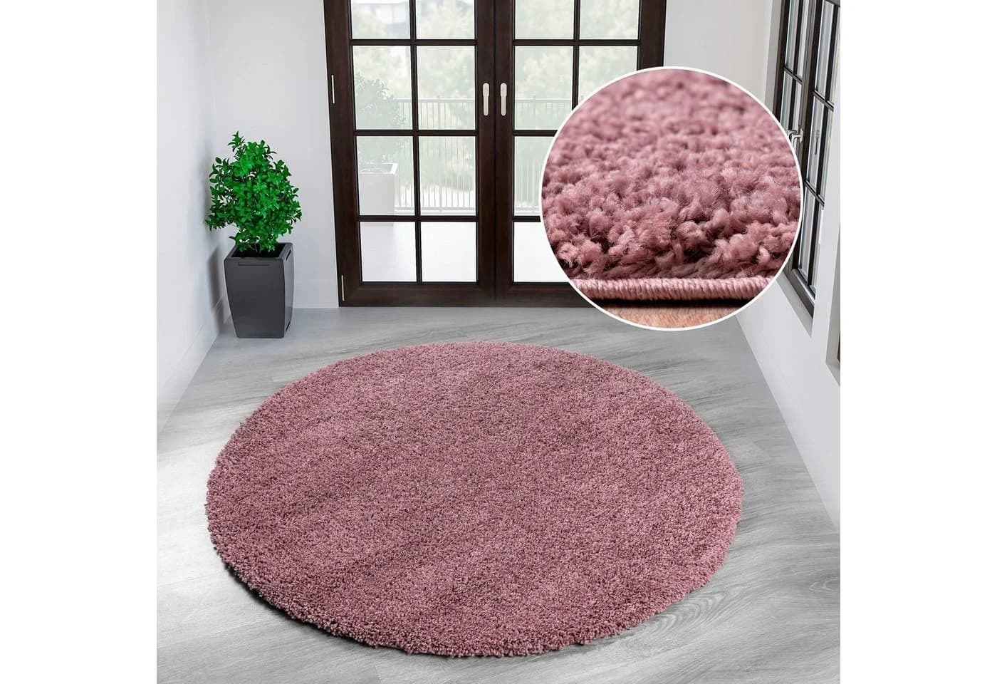 OTTO HOME Shaggy 30 Teppich Rund Braun Mahagoni 140cm - Bild 2