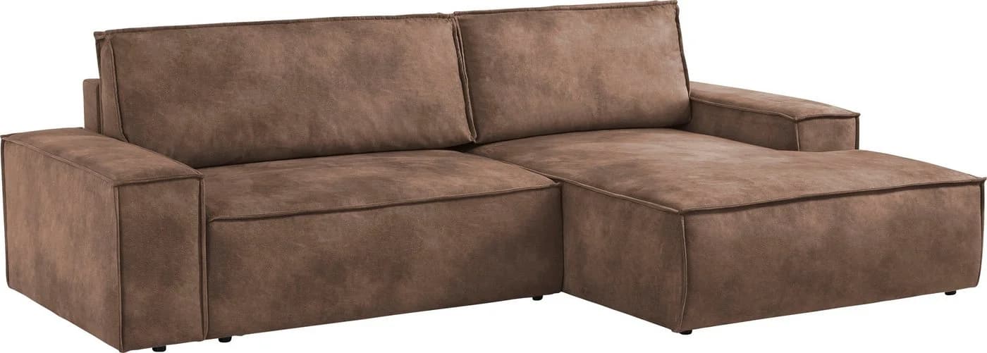 HOME AFFAIRE Ecksofa Sherwood L-Form Cognac mit Schlaffunktion - Bild 5