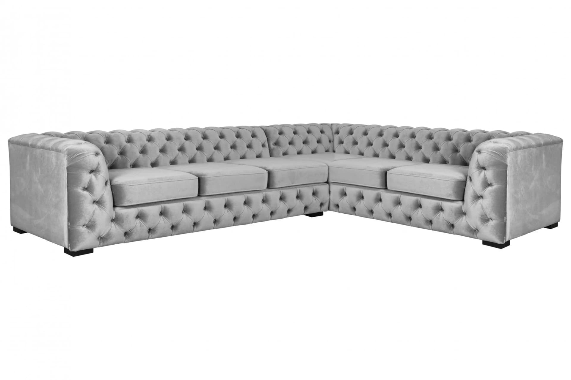 Home Affaire Chesterfield-Sofa L-Form Grau Samtvelours