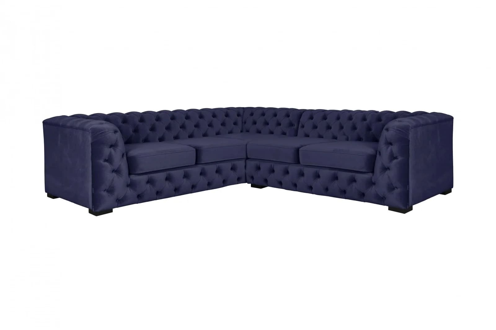Home affaire Chesterfield Sofa Dunkelblau Samtvelours 247 cm