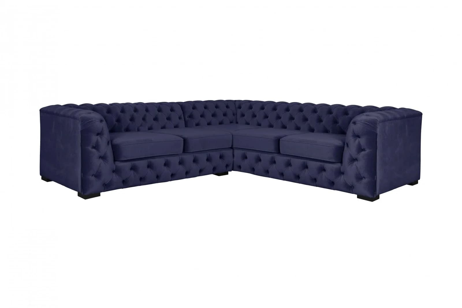 Home affaire Chesterfield Sofa Samt Dunkelblau 247 cm Serie Kalina