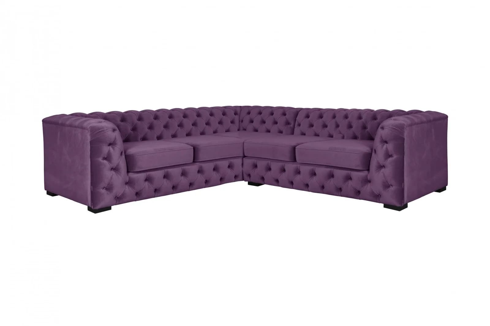 Home affaire Chesterfield Sofa Samt Aubergine 247 cm