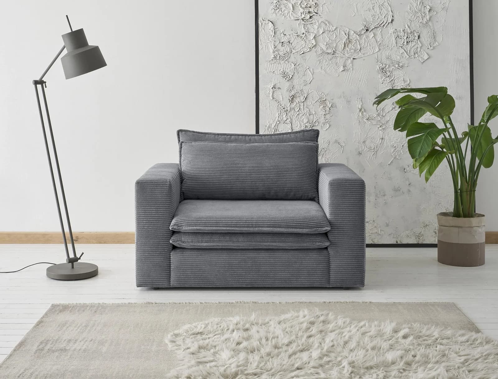 Home Affaire Loveseat PIAGGE Anthrazit Cord-Optik