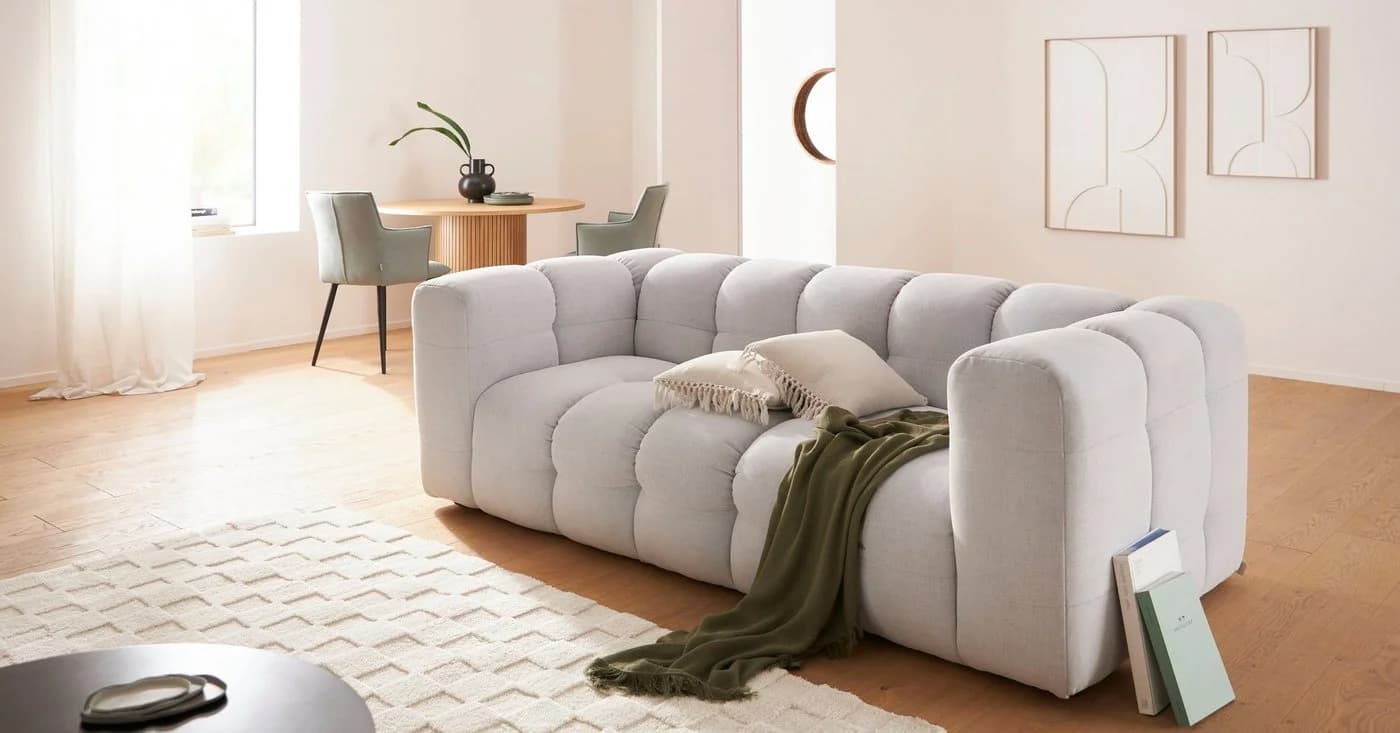 LEGER HOME Wohndecke HEVIN Olivgrün Baumwolle Crinkle