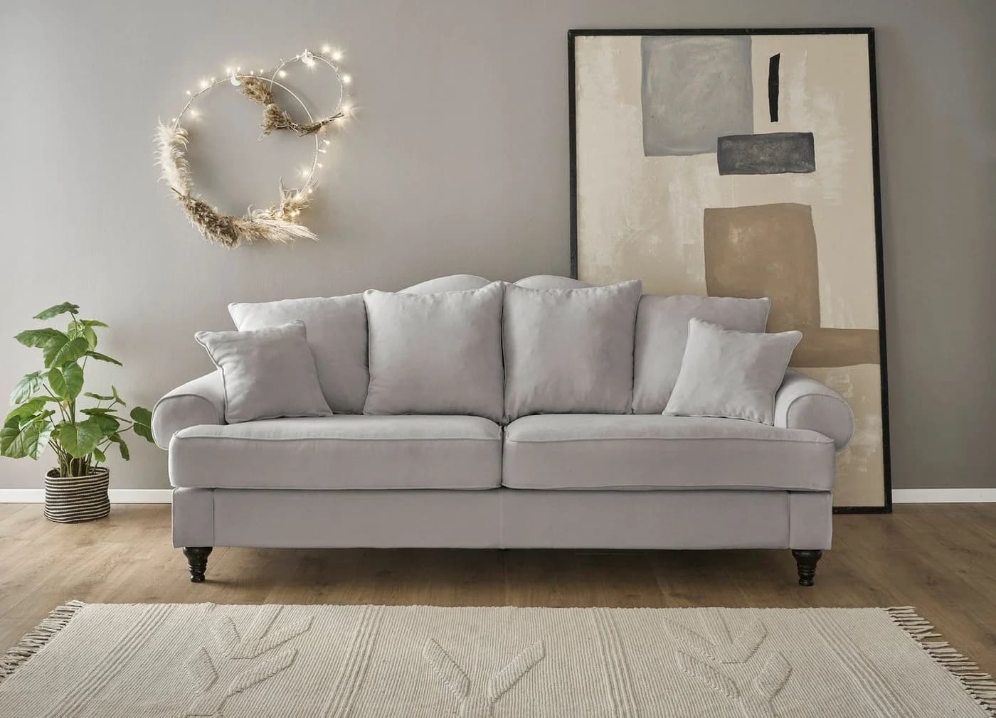 HOME AFFAIRE WESTMINSTER 3,5-Sitzer Sofa Grau Microfaser - Bild 2