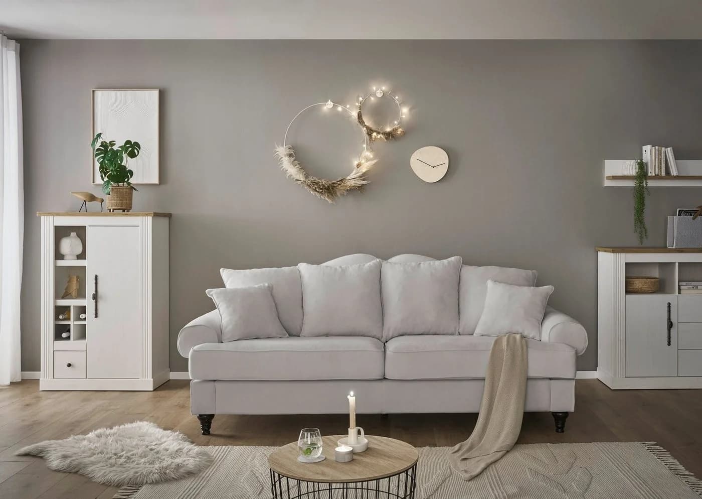 HOME AFFAIRE WESTMINSTER 3,5-Sitzer Sofa Grau Microfaser - Bild 3