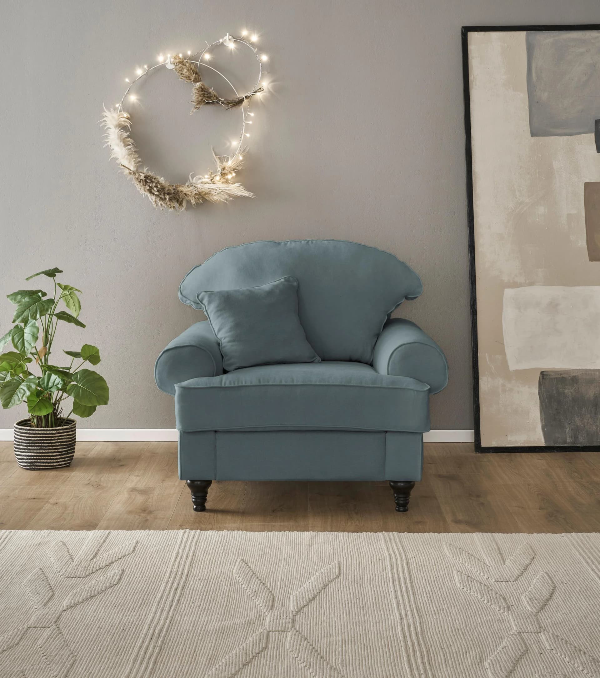 Sessel HOME AFFAIRE Westminster Anthrazit Federkern Microfaser