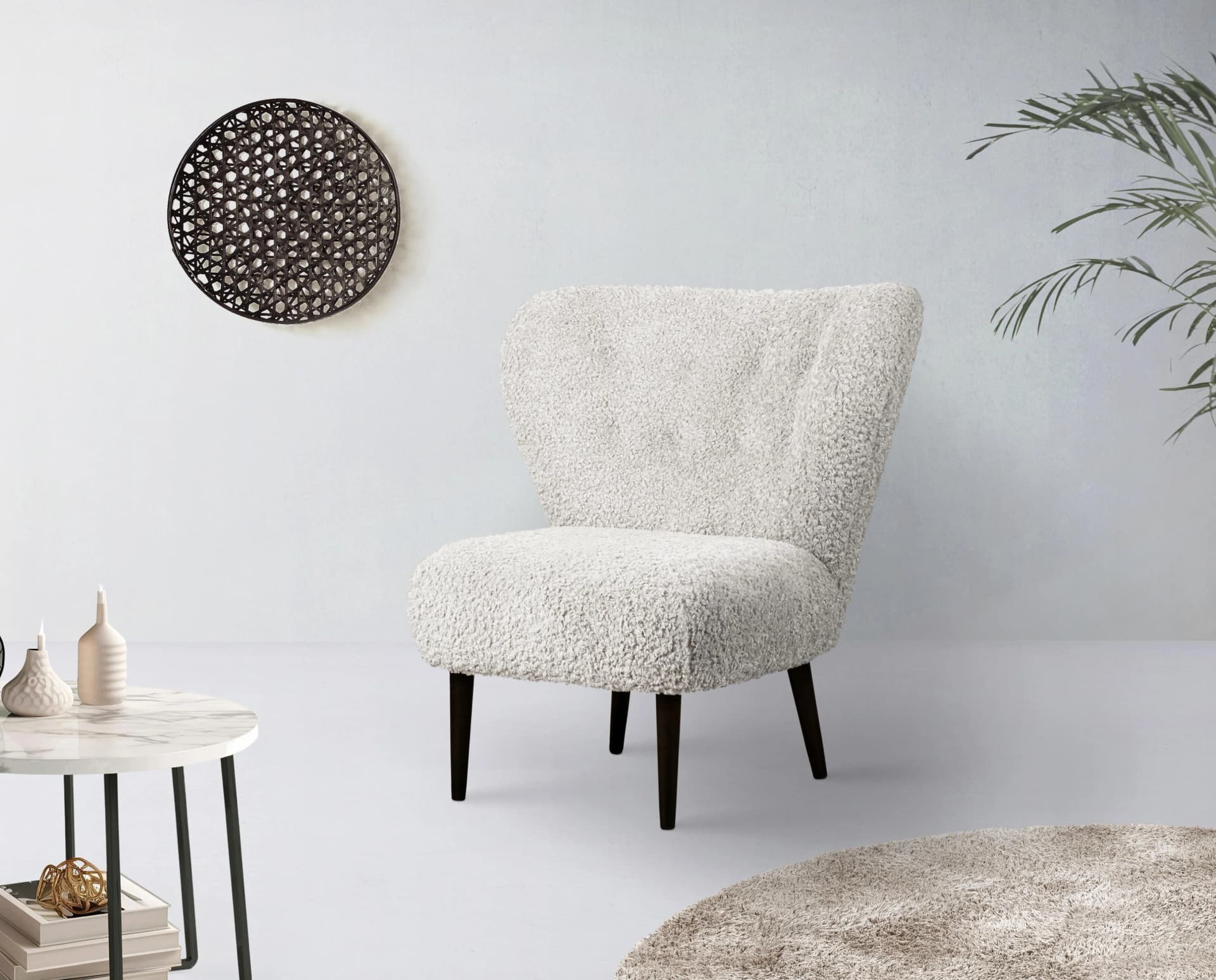 LeGer Home Sessel Dinah Beige Boucle
