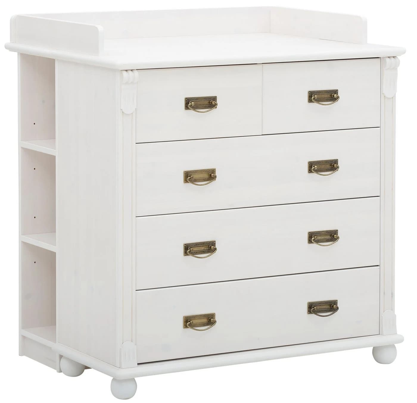 OTTO HOME Wickelkommode Aimo Landhausstil Weiß mit Messinggriffen - Bild 2