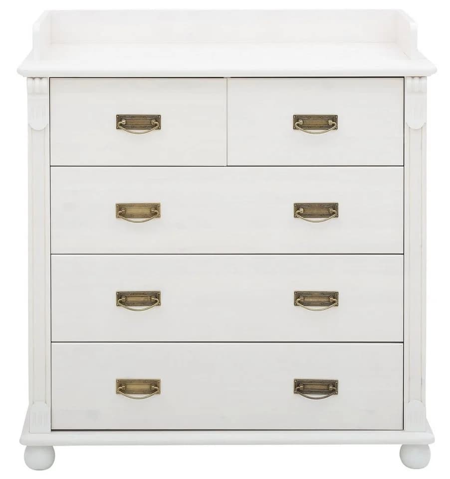 OTTO HOME Wickelkommode Aimo Landhausstil Weiß mit Messinggriffen - Bild 4
