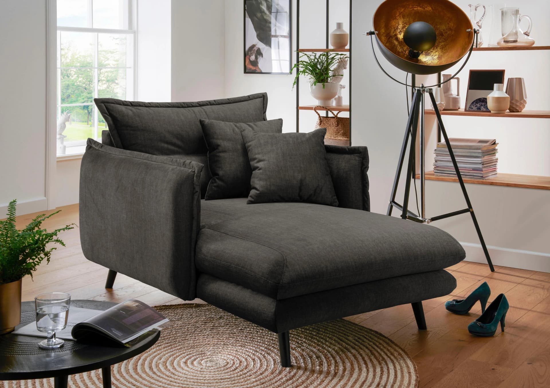 Home Affaire Loveseat Lazio Modern Anthrazit