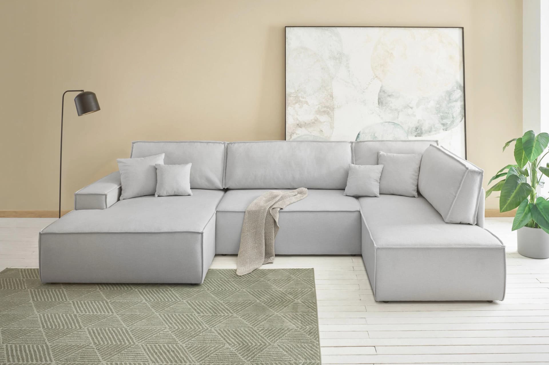 OTTO HOME Wohnlandschaft FINNLEY U-Form XXL Silber