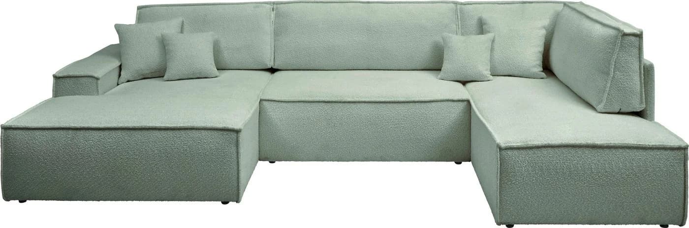 OTTO HOME FINNLEY U-Form XXL Wohnlandschaft mintgrün mit Bettkasten