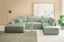 OTTO HOME FINNLEY U-Form XXL Wohnlandschaft mintgrün mit Bettkasten Bild 2