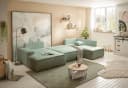 OTTO HOME FINNLEY U-Form XXL Wohnlandschaft mintgrün mit Bettkasten Bild 3