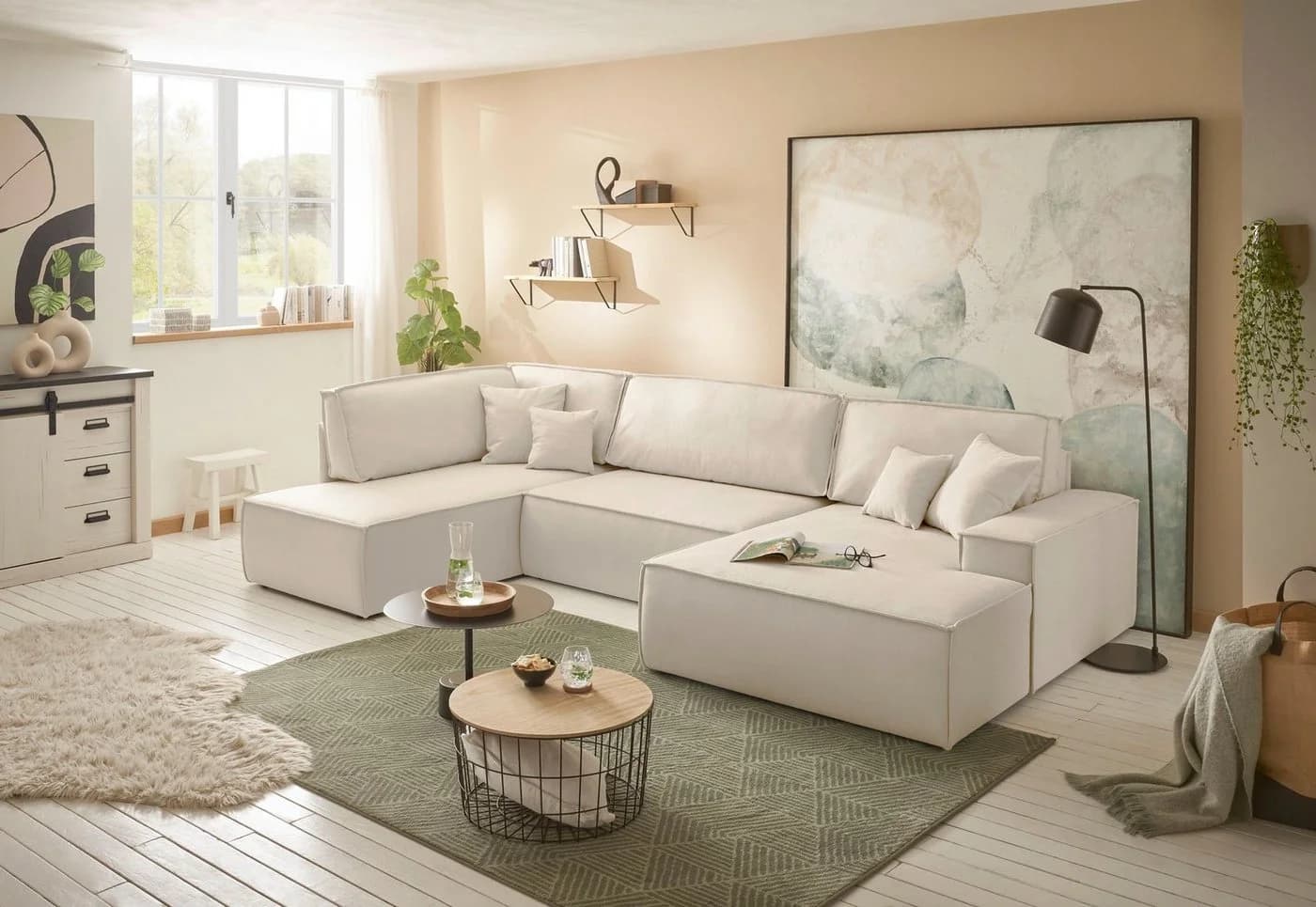 OTTO HOME Wohnlandschaft Finnley U-Form XXL Beige - Bild 3
