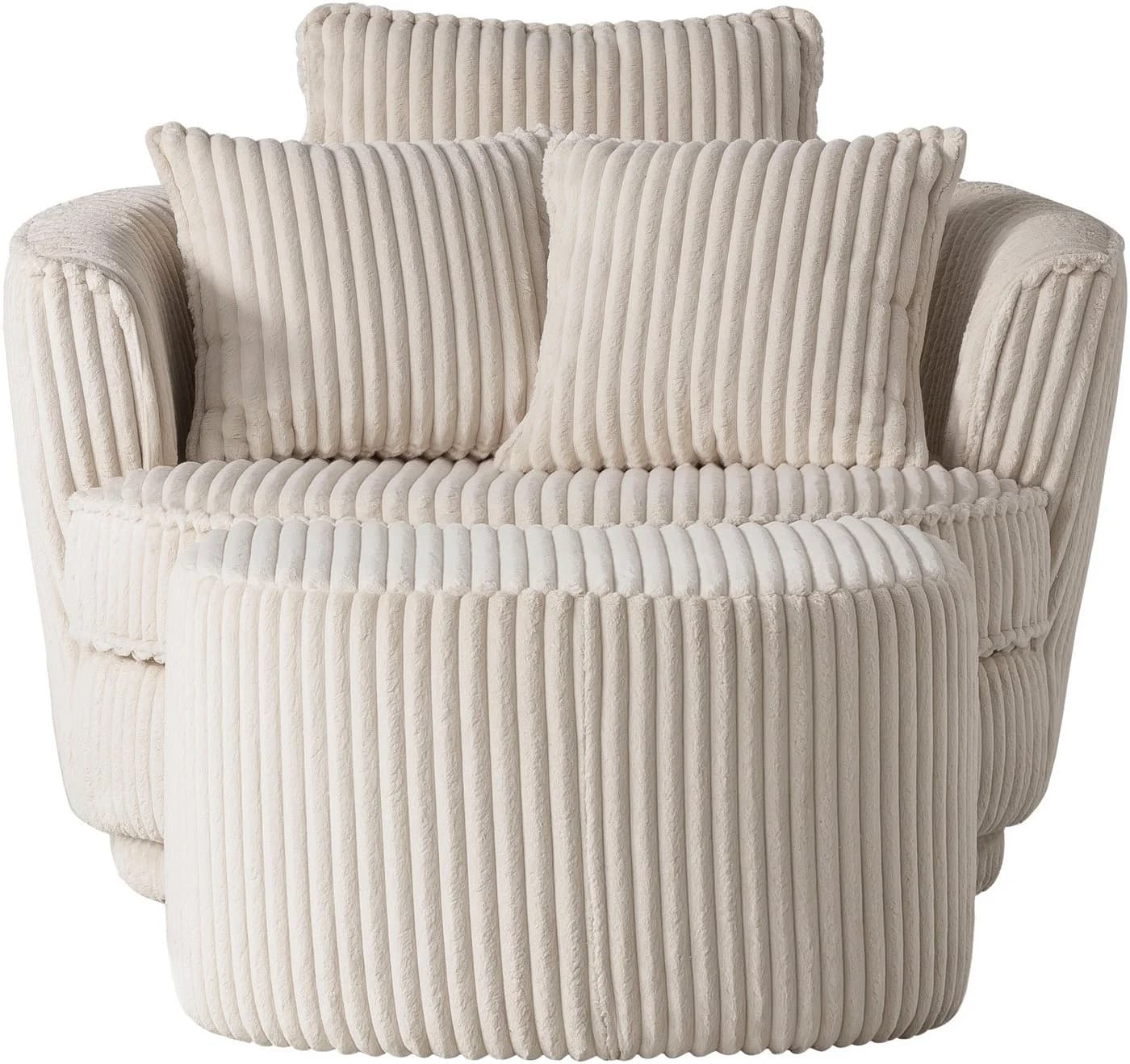 HOME AFFAIRE Drehsessel MAISIE Beige mit Hocker und Kissen