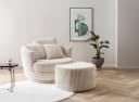 HOME AFFAIRE Drehsessel MAISIE Beige mit Hocker und Kissen Bild 2