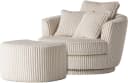 HOME AFFAIRE Drehsessel MAISIE Beige mit Hocker und Kissen Bild 3