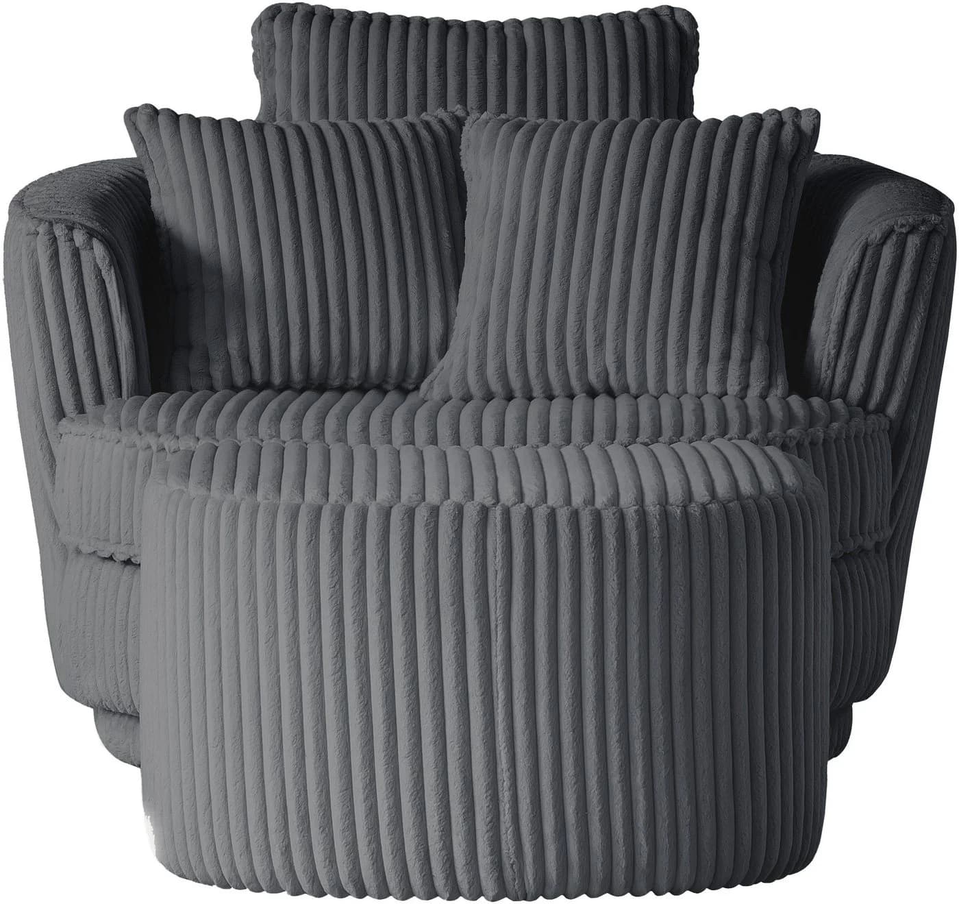 HOME AFFAIRE MAISIE Drehsessel XXL mit Hocker Anthrazit