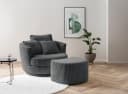 HOME AFFAIRE MAISIE Drehsessel XXL mit Hocker Anthrazit Bild 2