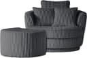 HOME AFFAIRE MAISIE Drehsessel XXL mit Hocker Anthrazit Bild 3