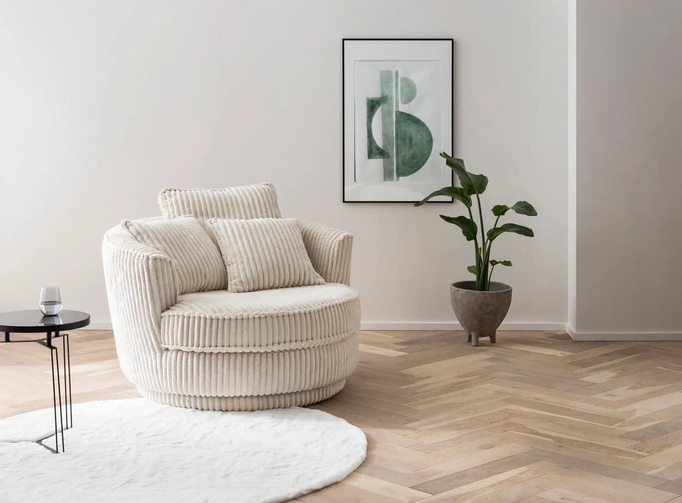 HOME AFFAIRE Drehsessel MAISIE Love Seat XXL Beige 360 Grad - Bild 2