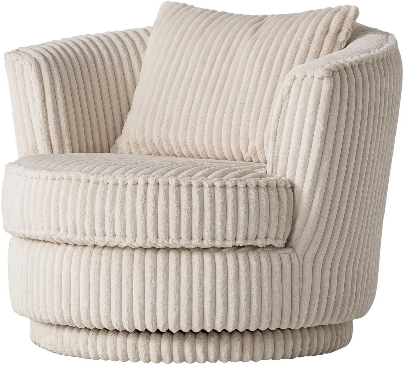 HOME AFFAIRE Drehsessel MAISIE Beige MEGA CORD 360 Grad - Bild 3
