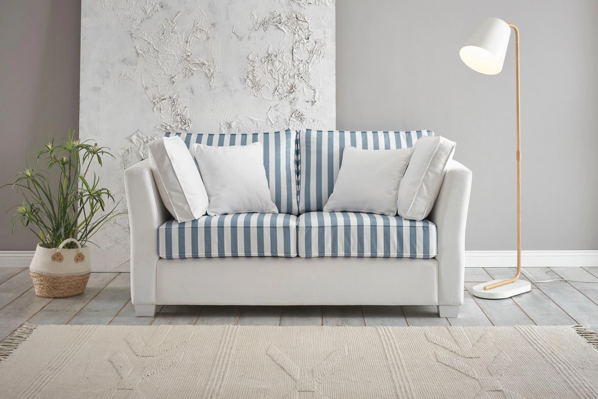 HOME AFFAIRE CALIFORNIA 2-Sitzer Sofa Beige Maritim Landhausstil