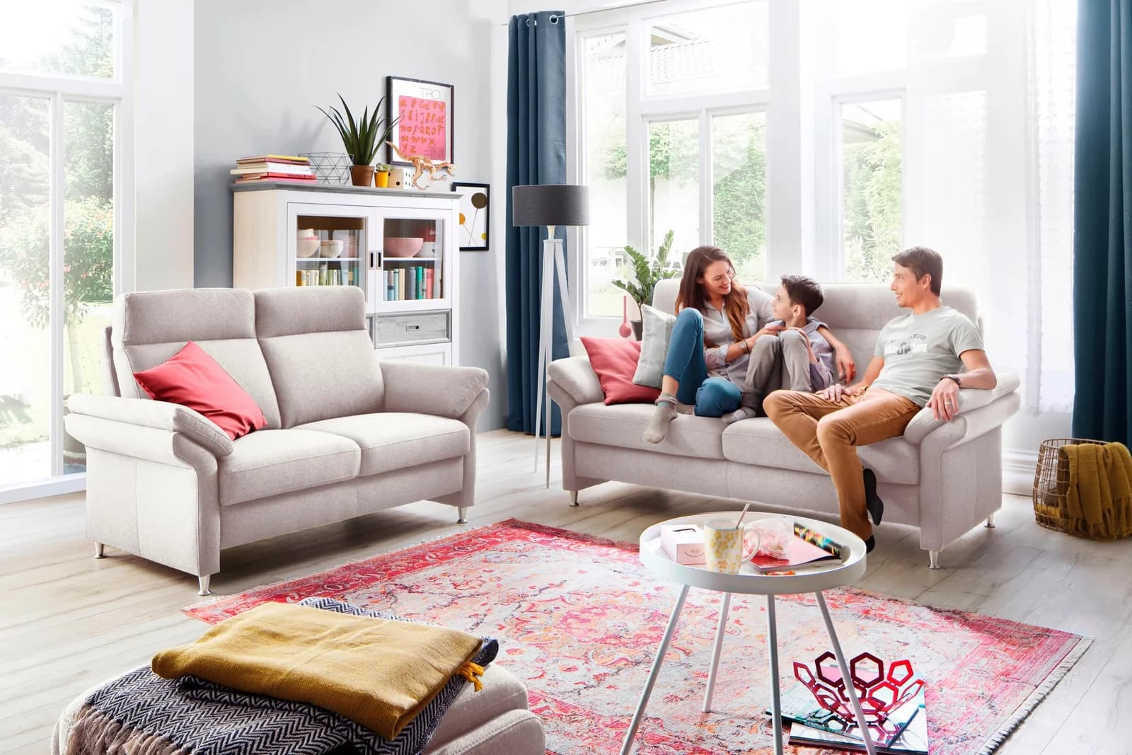 HOME AFFAIRE Mailand Polstergarnitur 3-teilig Beige mit Move-Funktion