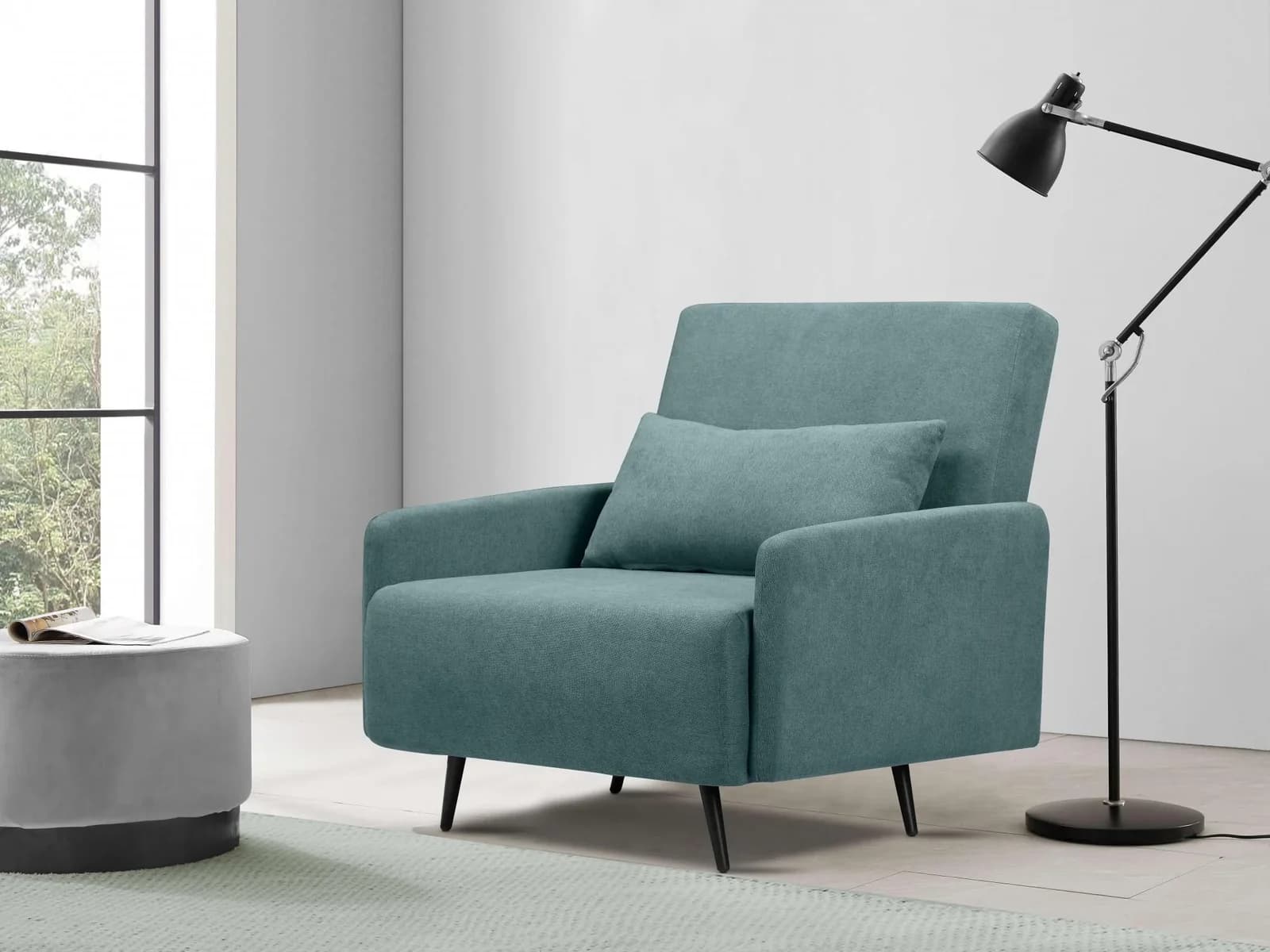 Schlafsofa HOME AFFAIRE Linnea Blau Petrol mit Schlaffunktion