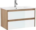 WELLTIME Torun Waschtisch Unterschrank mit Glasfronten und Softclose Bild 1