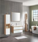 WELLTIME Torun Waschtisch Unterschrank mit Glasfronten und Softclose Bild 2