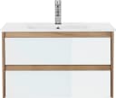 WELLTIME Torun Waschtisch Unterschrank mit Glasfronten und Softclose Bild 3
