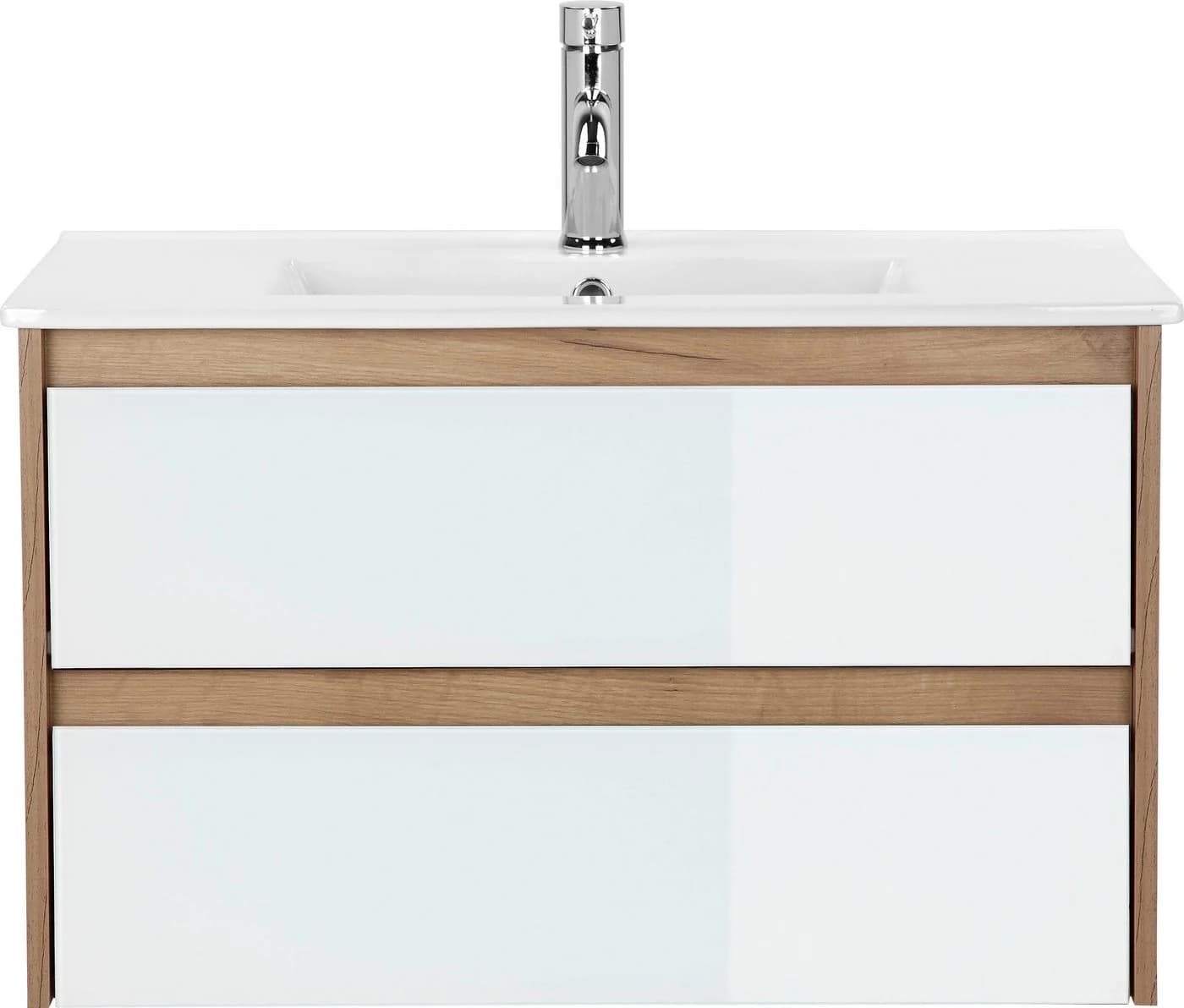 WELLTIME Torun Waschtisch Unterschrank mit Glasfronten und Softclose - Bild 3